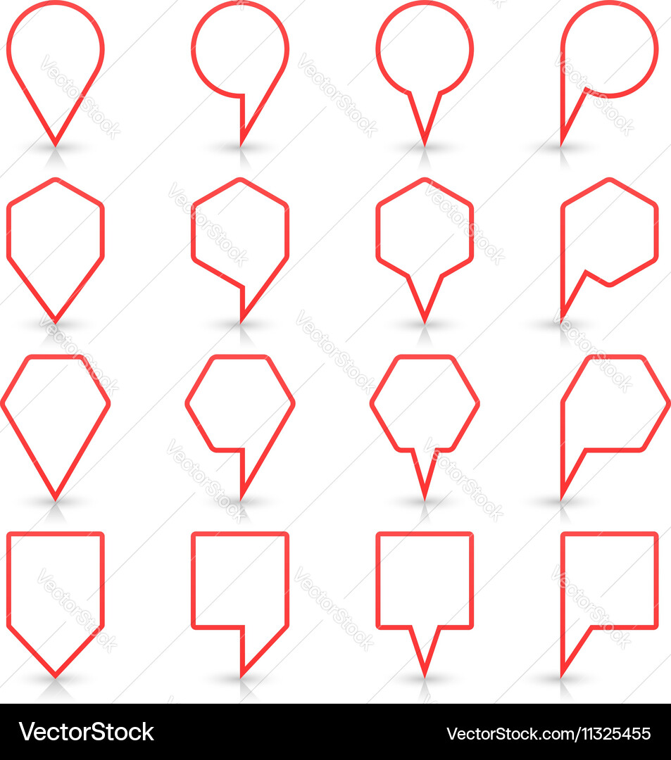 Red map pin sign flat location icon web button vector image