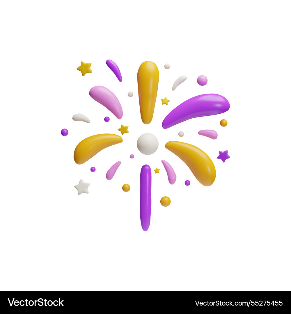 Sparkling firework explosion firecracker 3d Sparkling firework explosion firecracker 3d vector image