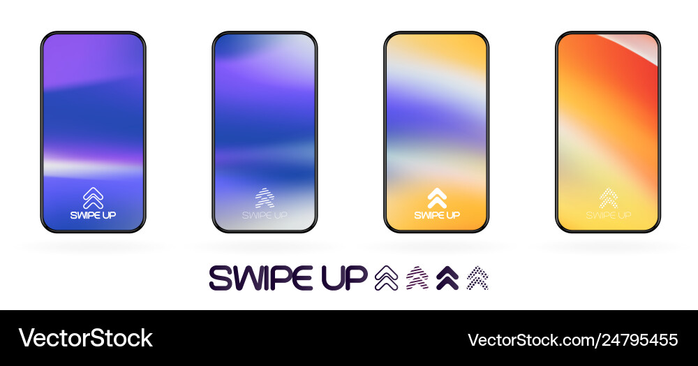Swipe up template with abstract backdrop Vector Image