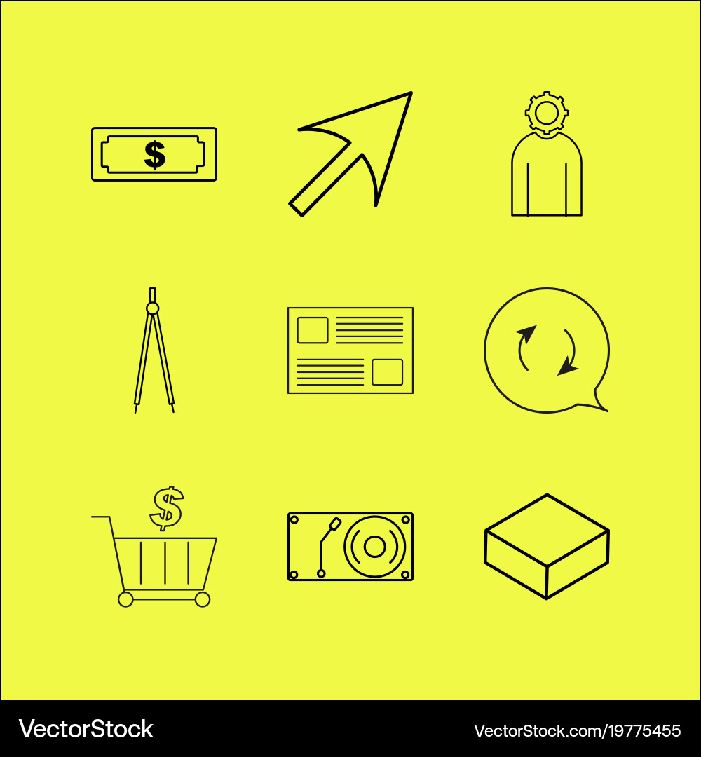 Web linear icon set simple outline icons Vector Image