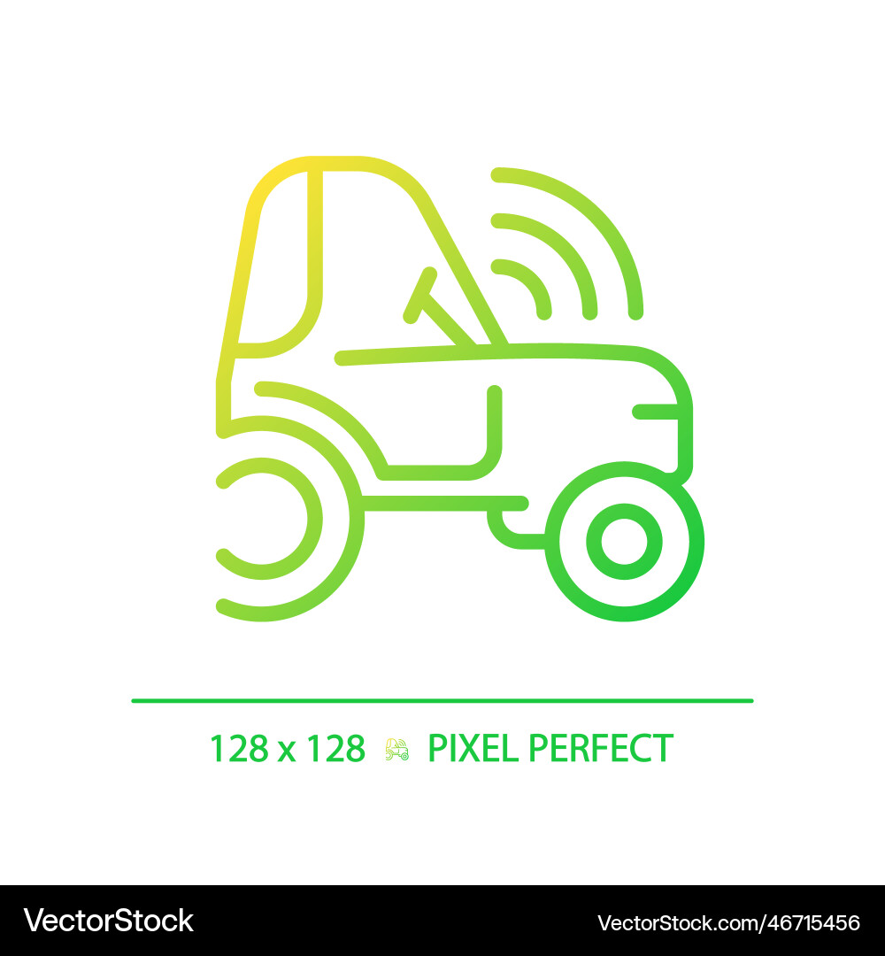 Autonomous tractor gradient linear icon Vector Image