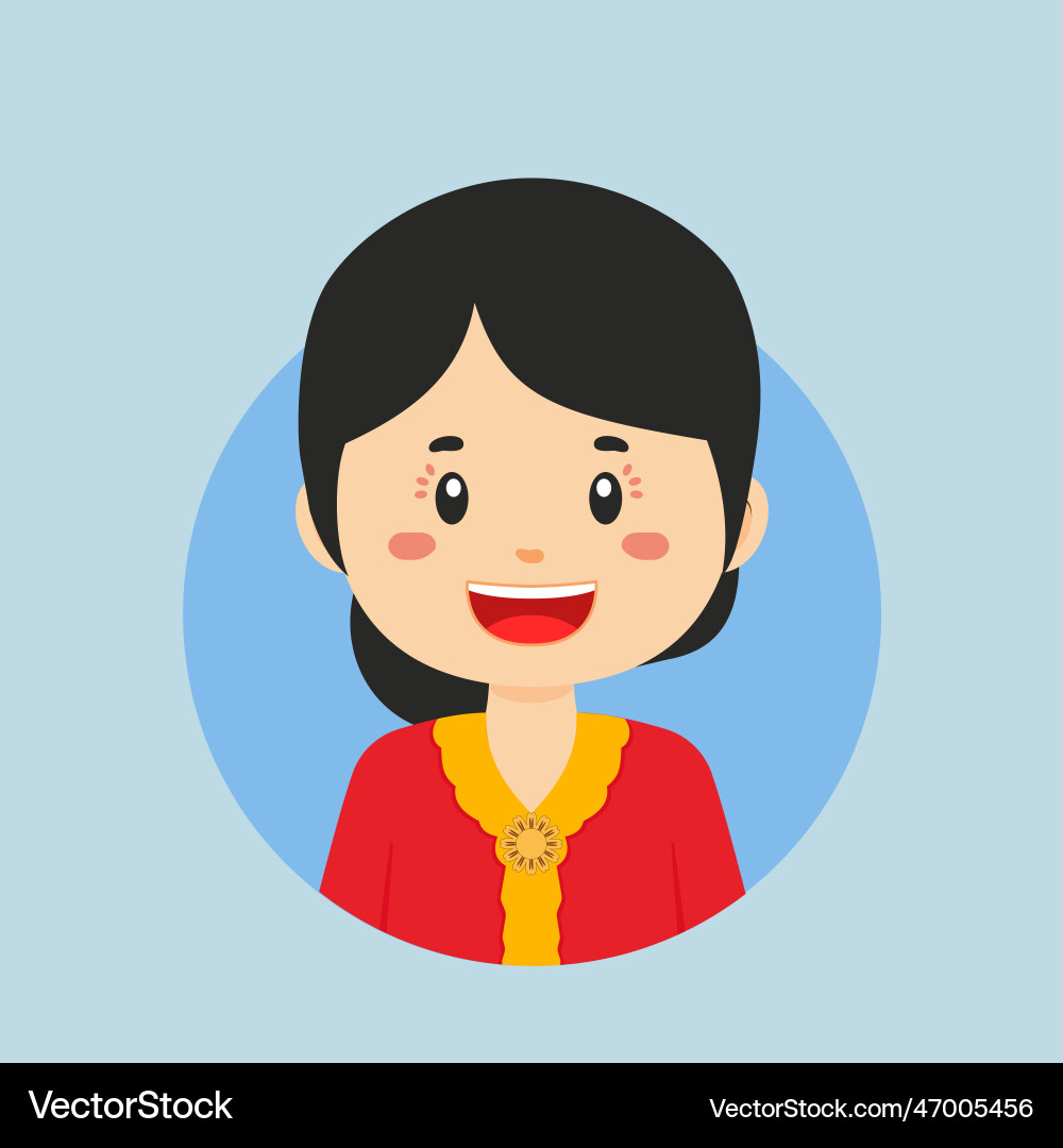 Avatar of a east java indonesian character Vector Image