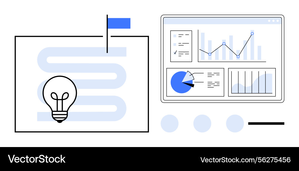Data-driven strategy visualization with analytics Data-driven strategy visualization with analytics vector image