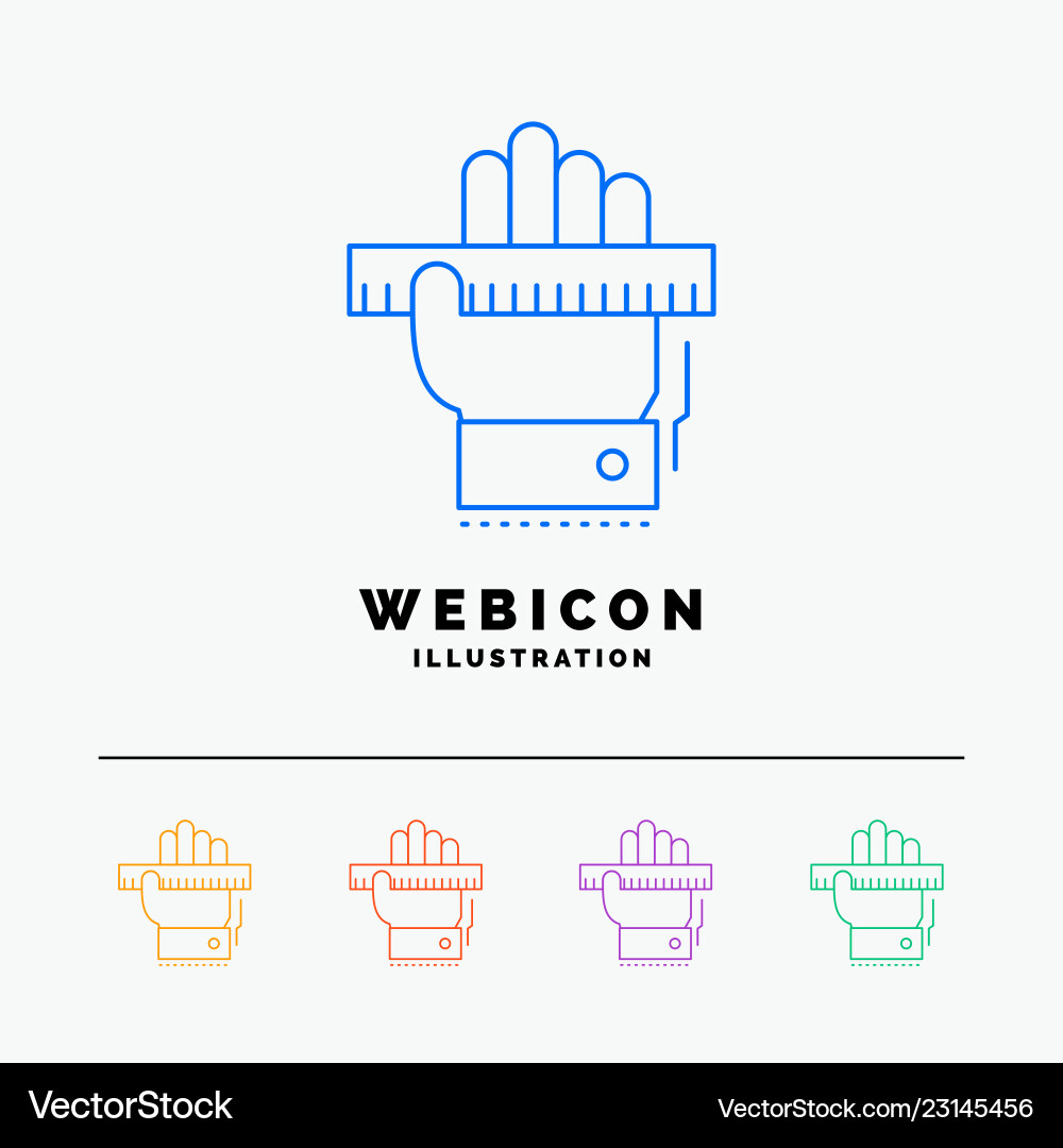 Education hand learn learning ruler 5 color line Vector Image