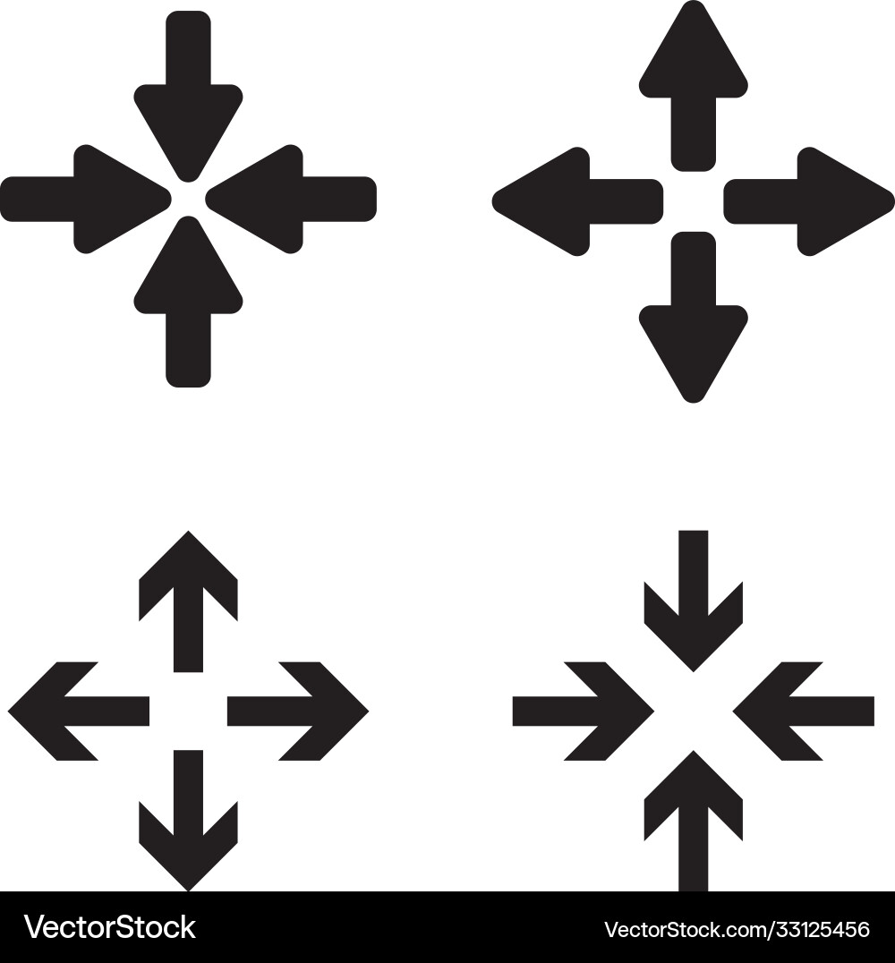Full screen and exit icon set Vector Image