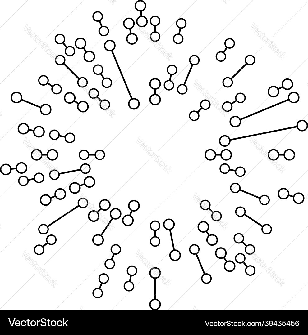 Radial radiating lines with nodes nodal points Radial radiating lines with nodes nodal points Vector Image
