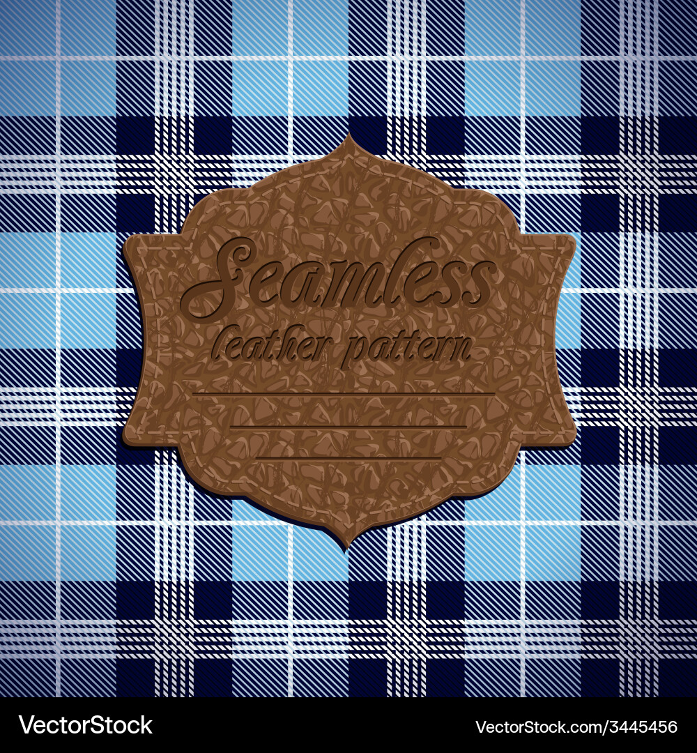 Seamless tartan pattern and label with Vector Image