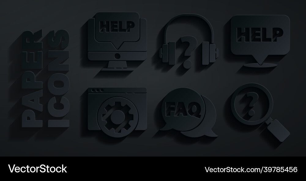 Set speech bubble with faq text help browser Set speech bubble with faq text help browser Vector Image