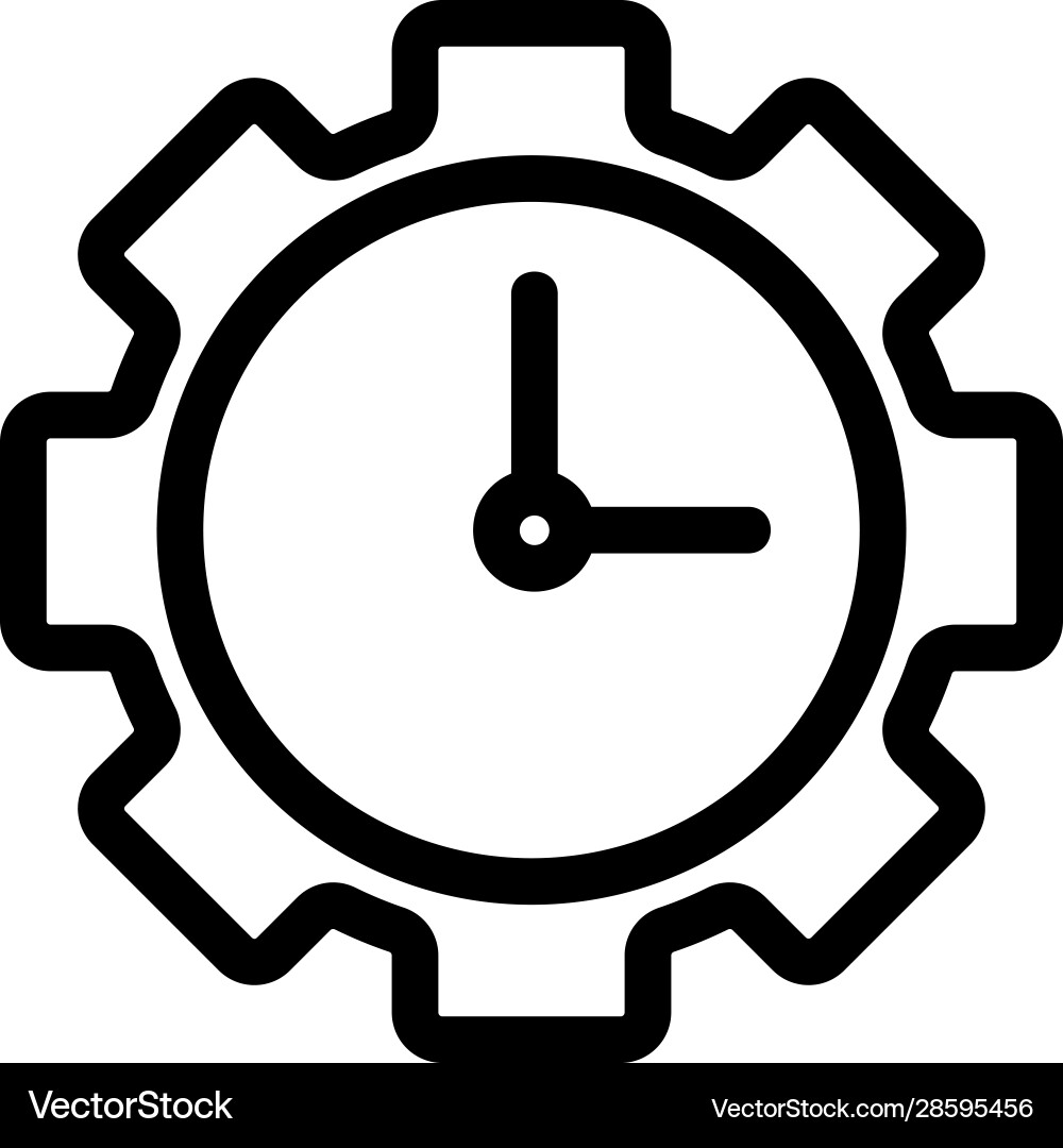 Setting time icon isolated contour Vector Image