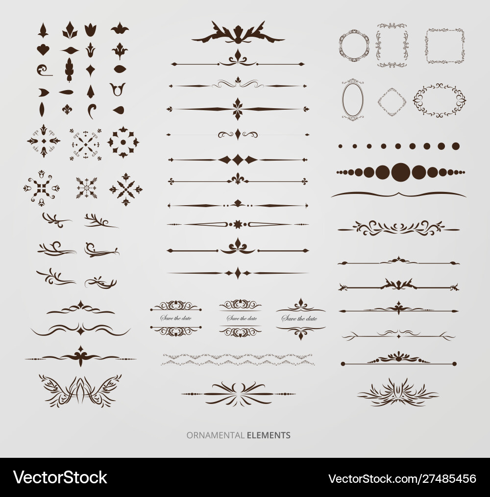 Vintage Frame Ornament Set Vector Image