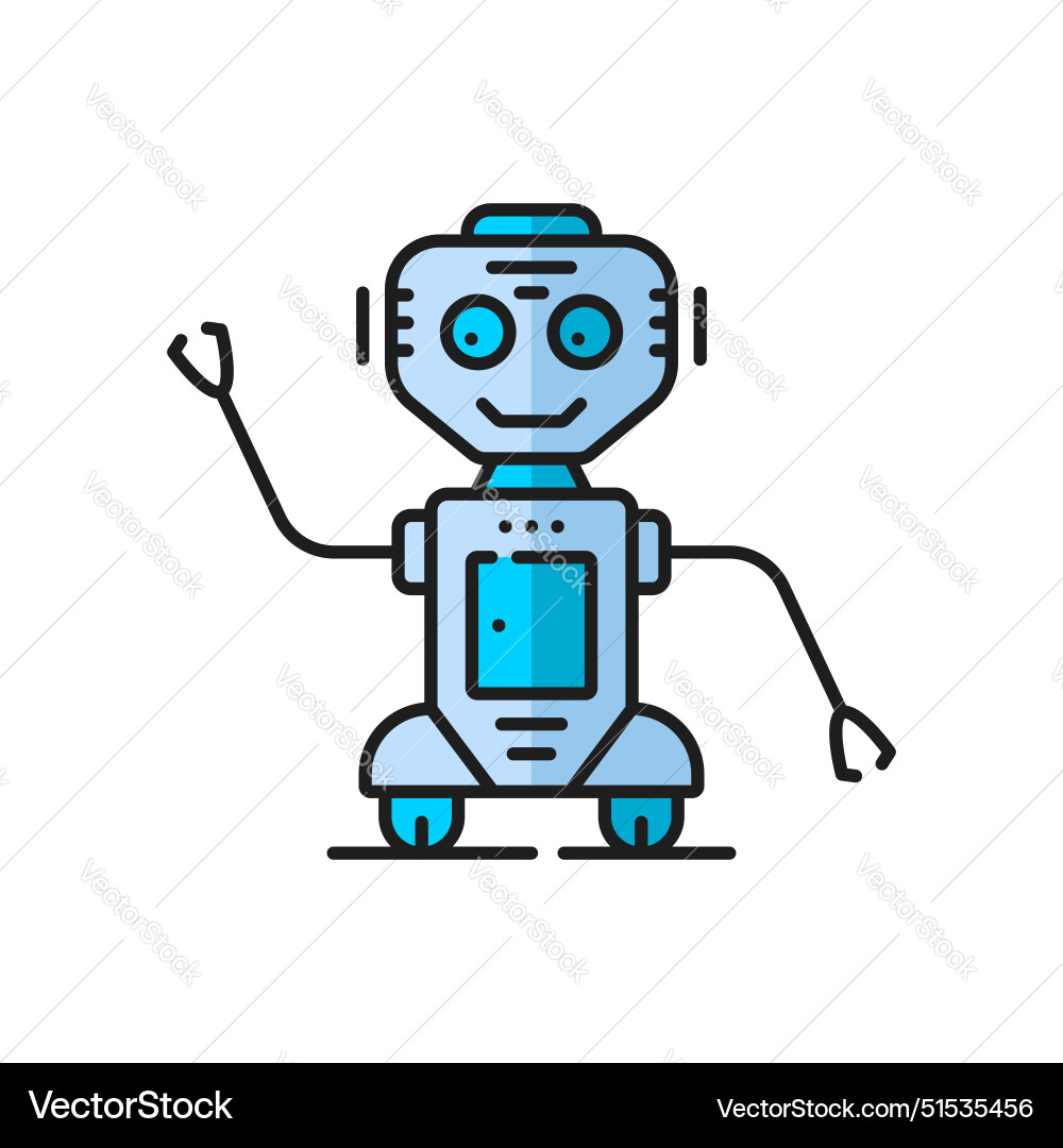 Virtual bot retro robot or droid linear icon Virtual bot retro robot or droid linear icon vector image