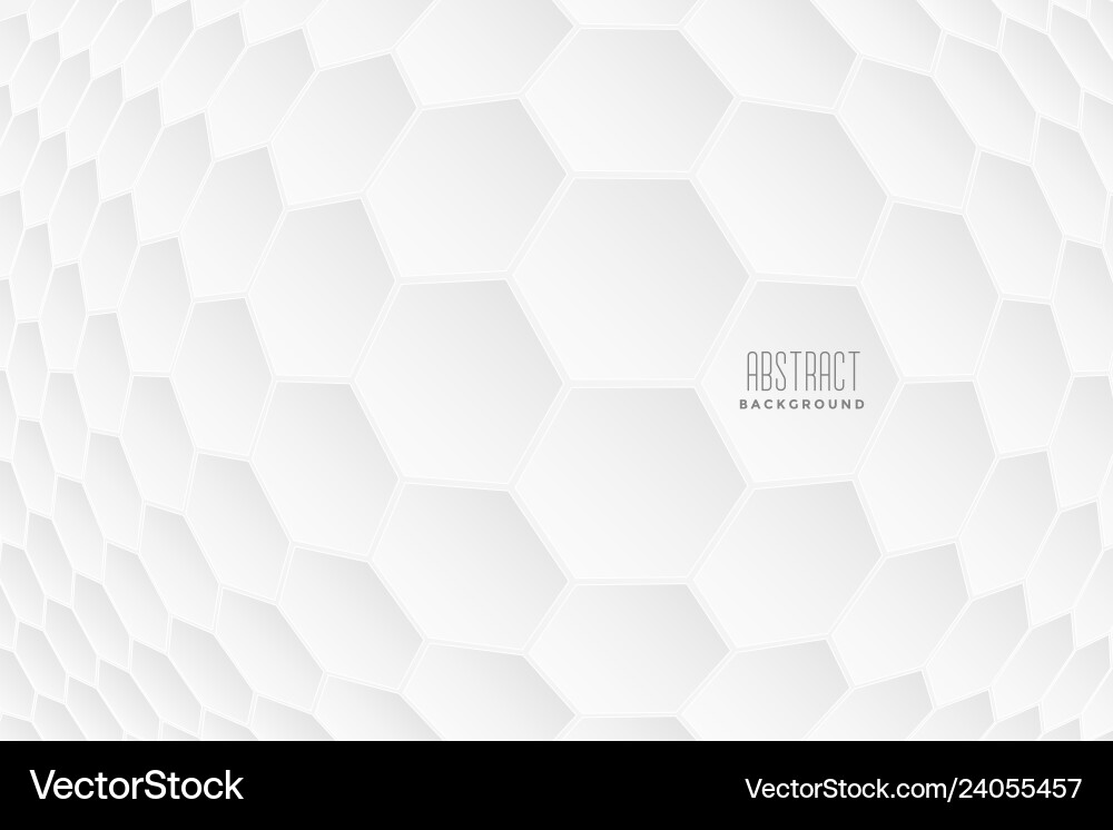 Abstract hexagonal 3d shapes white background Vector Image