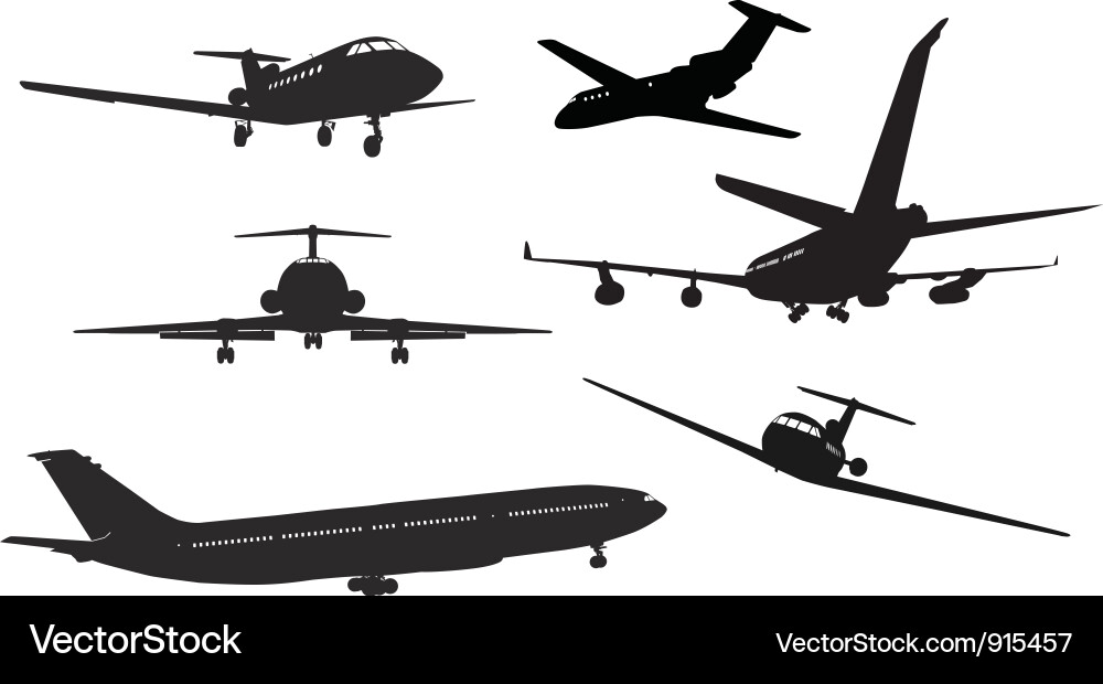 Aircraft Silhouettes Collection vector image