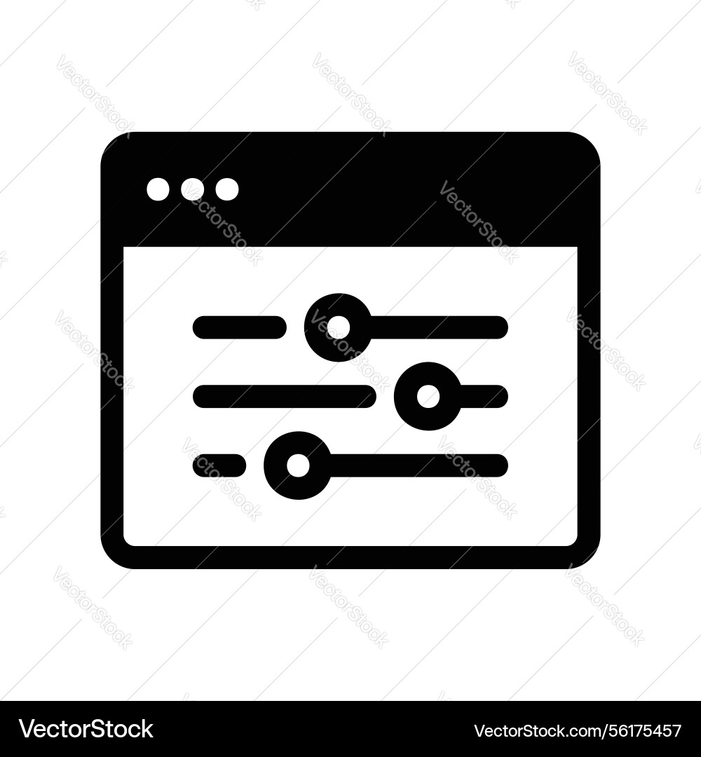 Application settings panel with adjustable slider vector image