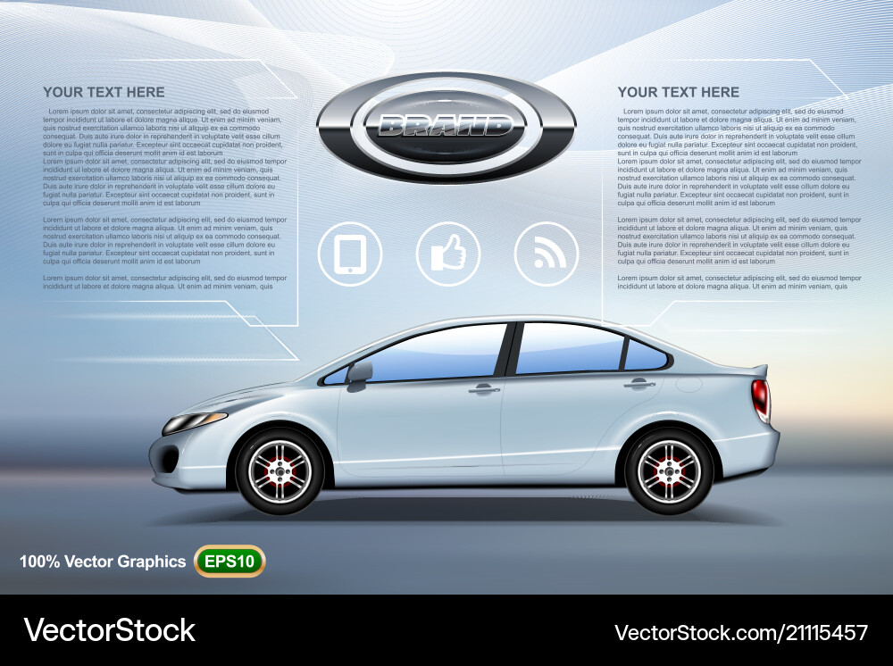 Car template Royalty Free Vector Image - VectorStock