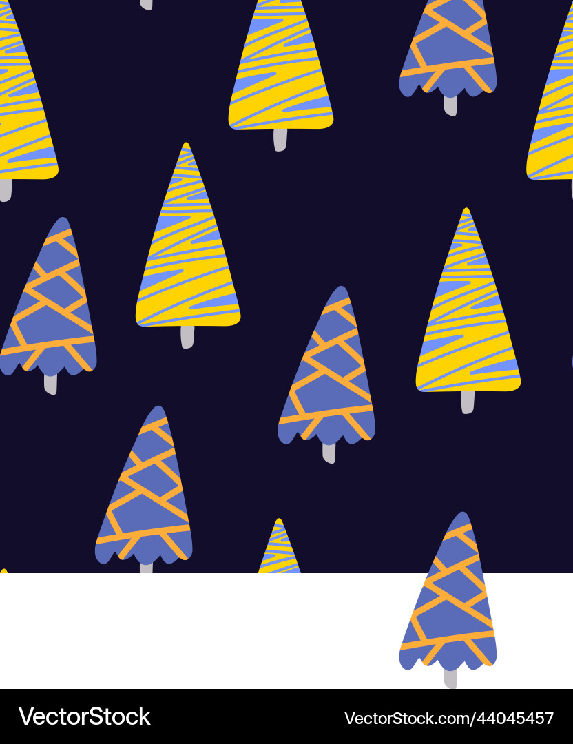 Christmas tree and snowflake seamless pattern new Vector Image