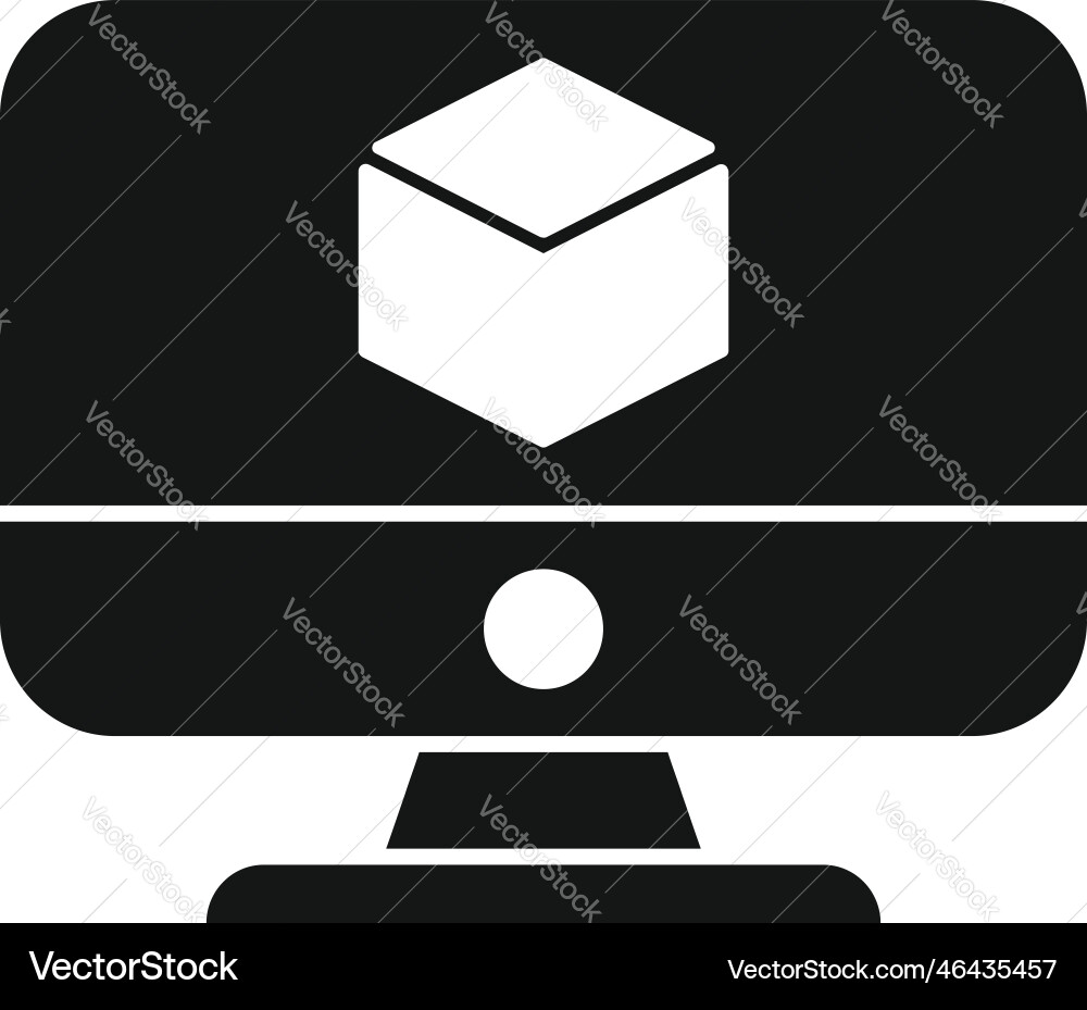 Computer blockchain icon simple digital Computer blockchain icon simple digital vector image