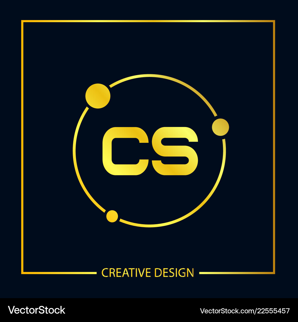 CS Initial Logo Template - Monogram Style Vector Image