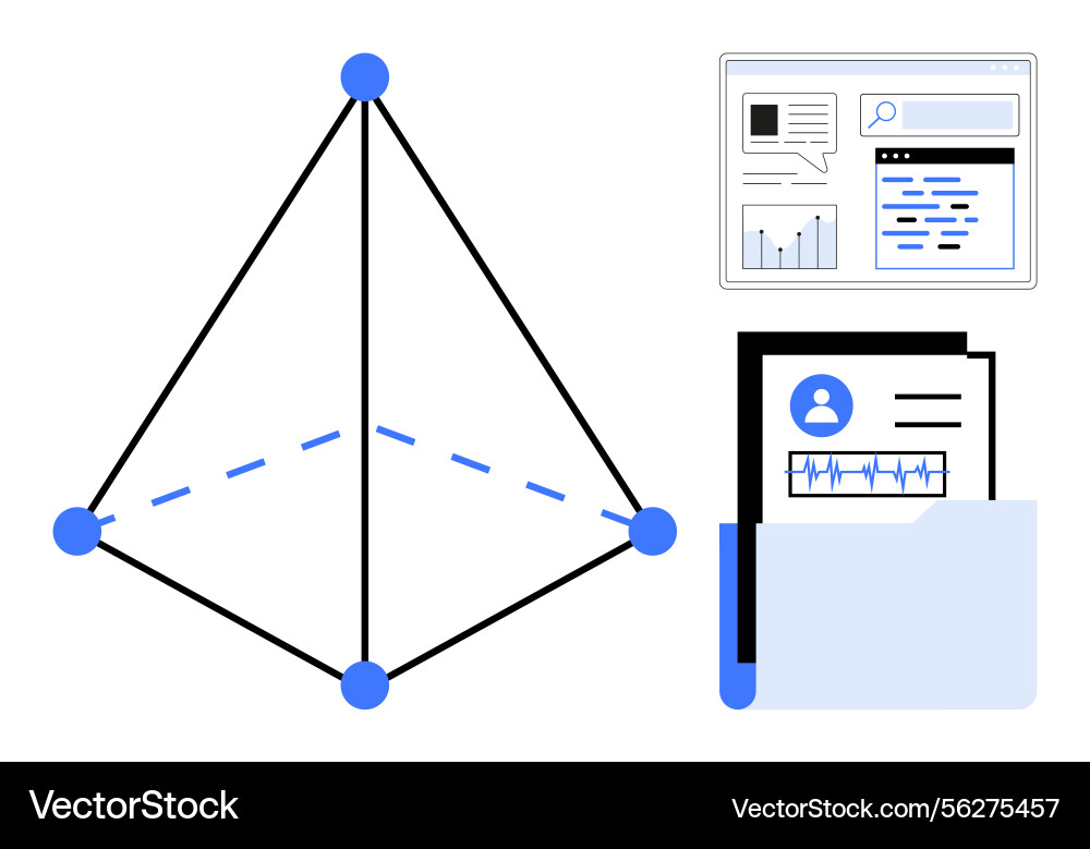Data visualization and file management Vector Image