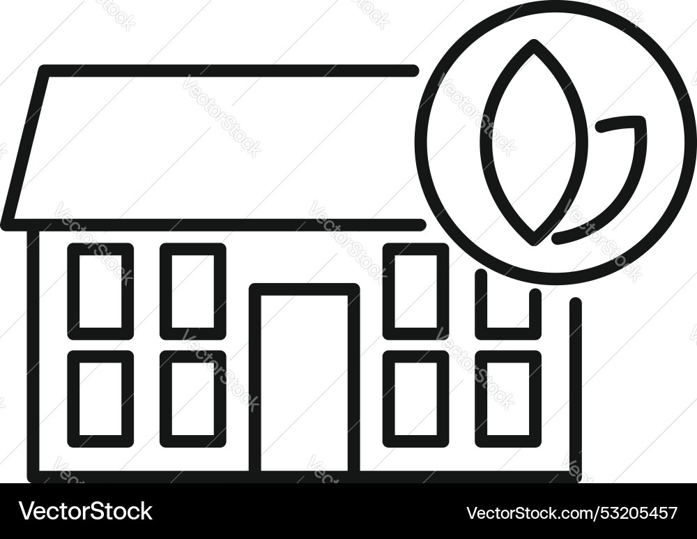 Eco friendly building with leaf symbol Eco friendly building with leaf symbol vector image
