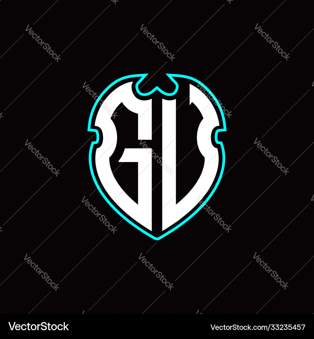 G u initial logo design with a shield shape G u initial logo design with a shield shape vector image