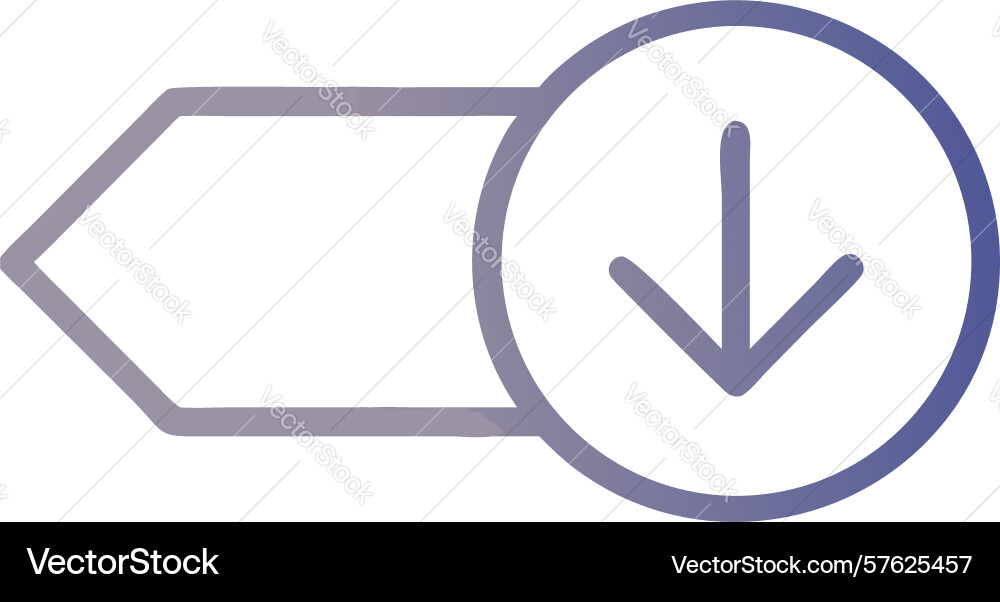 Gradient download toggle button icon design vector image