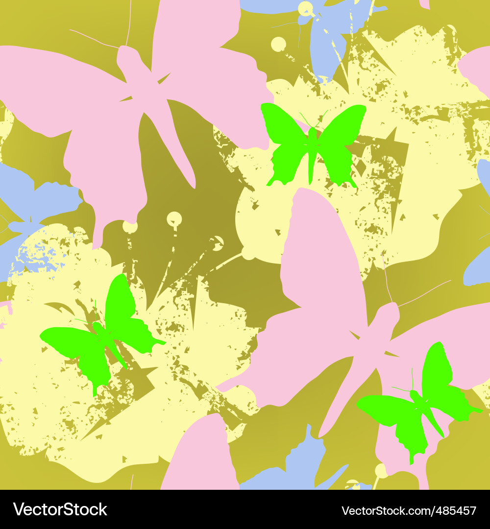 Grunge Floral Seamless Pattern Vector Image