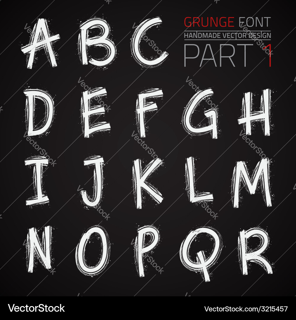 Grunge Hand Lettering Font vector image