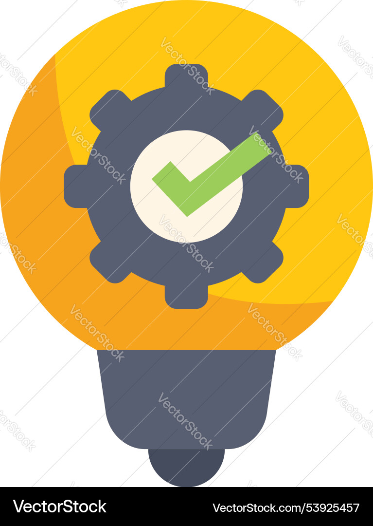 Light bulb showing successful implementation Light bulb showing successful implementation vector image