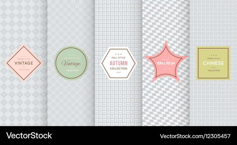 Light grey seamless patterns for universal Vector Image