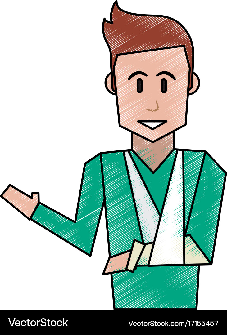 Man with broken arm design Vector Image