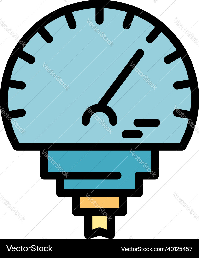 Manometer temperature icon color outline Manometer temperature icon color outline vector image