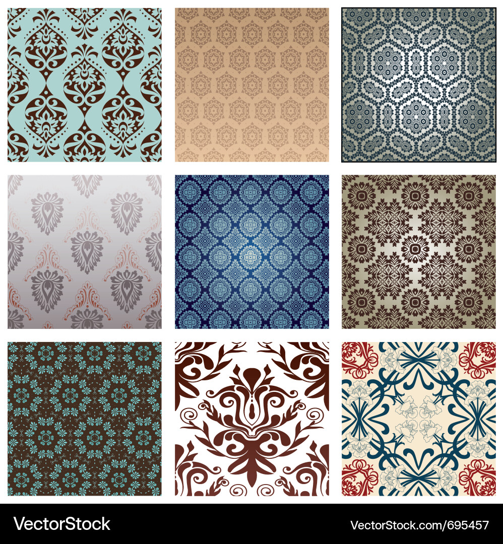 Retro Pattern Collection Vector Image