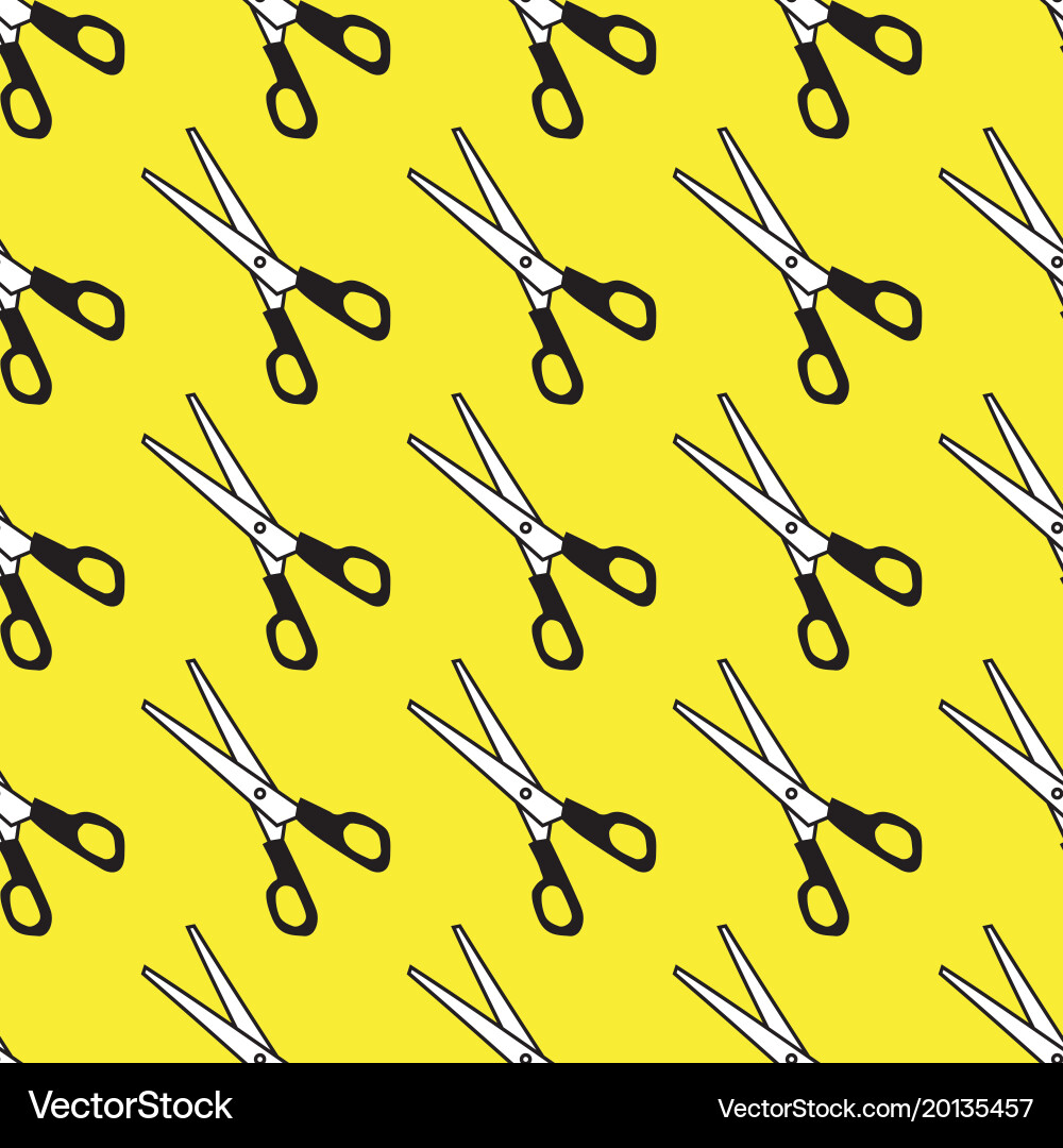 Seamless background with scissors Vector Image