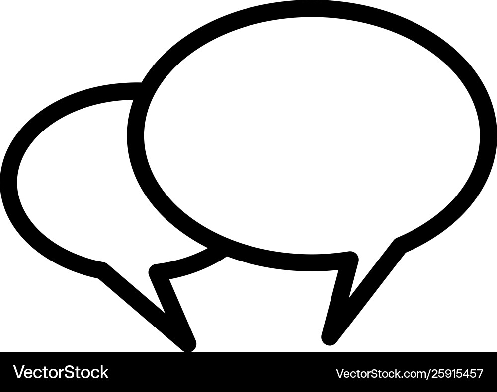 Speech bubble line icon in flat style for apps ui Speech bubble line icon in flat style for apps ui Vector Image