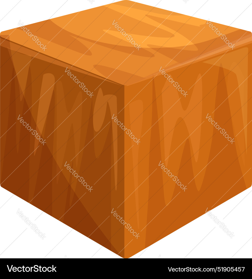 Square block of wood showing grain pattern Vector Image