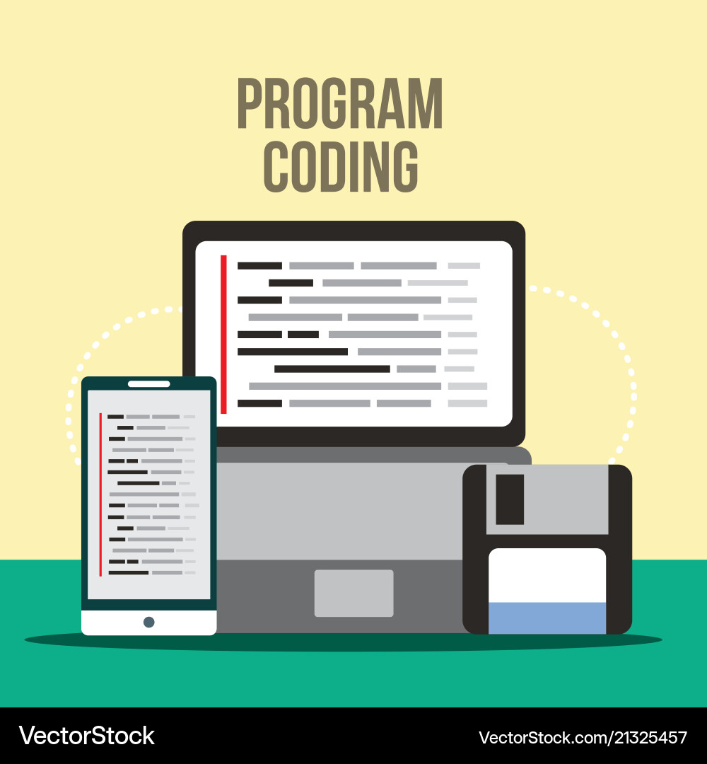 Website der Programmcodierung Vektorbild