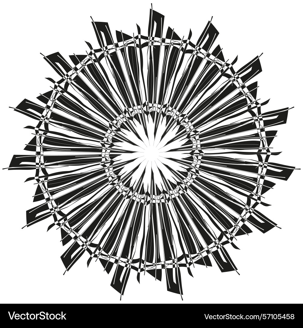 Arrow burst icon radial dynamic shape abstract Vector Image