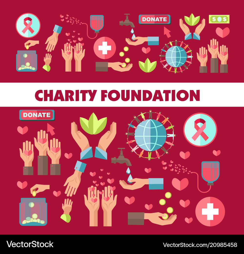 Charity foundation social donation poster Charity foundation social donation poster vector image