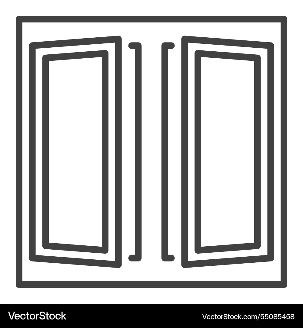 Clear opened window icon or symbol in outline Vector Image