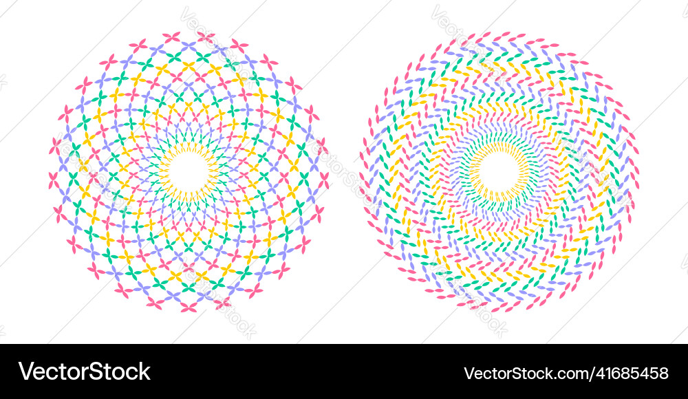 Colorful Circle Patterns Vector Image