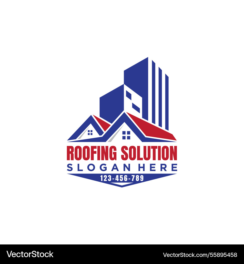 Construction building roofing solution service Vector Image