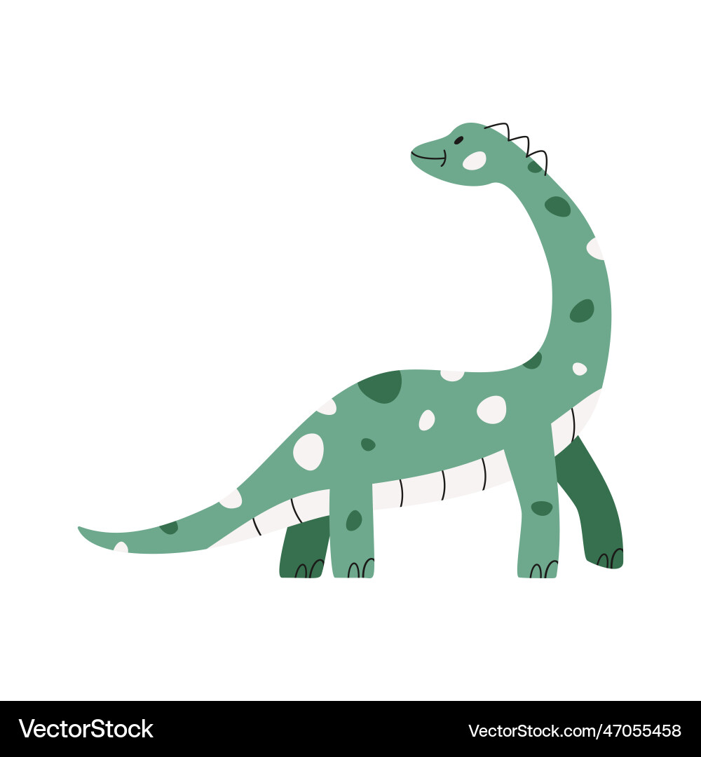 Cute Brachiosaurus Dinosaur Vector Image
