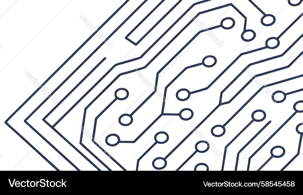 Intricate Circuit Board Corner Pattern Vector Image