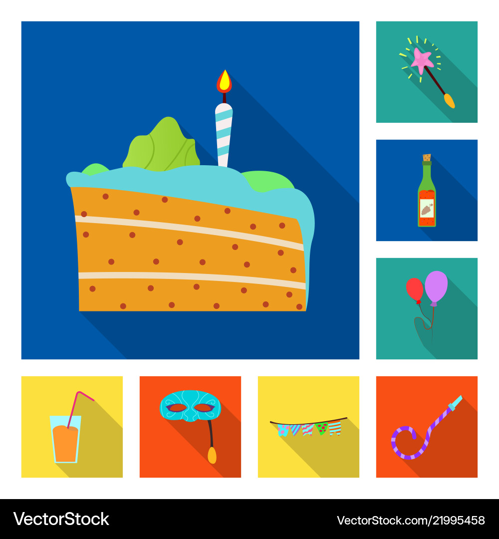 Isolated object of party and birthday icon set Isolated object of party and birthday icon set Vector Image