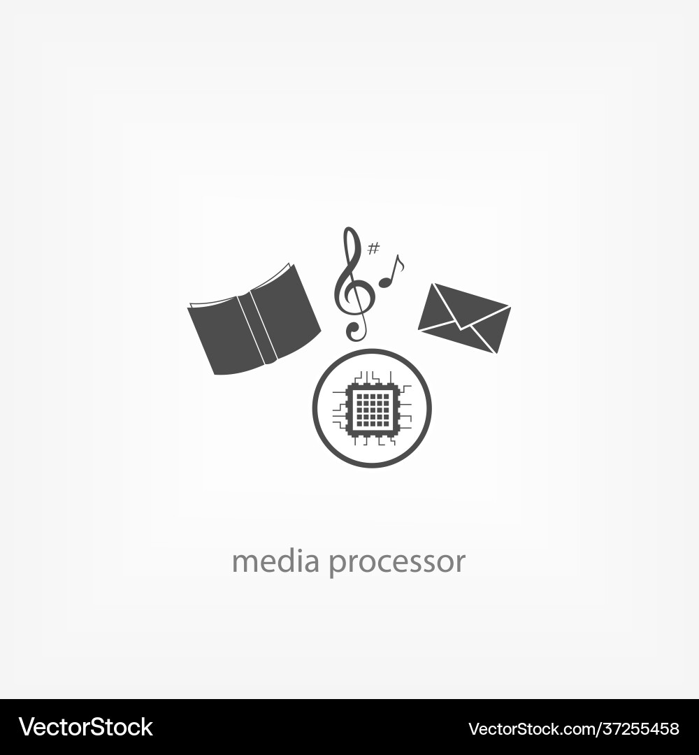 Media processor simple icon cpu Vector Image