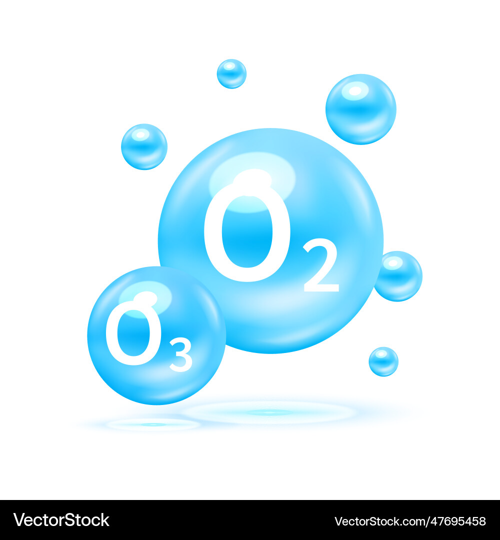 Oxygen o2 ozone o3 molecule models Vector Image