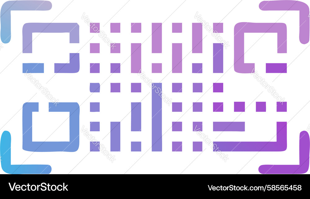 Pixelated QR Code - Vibrant Scan Vector Image