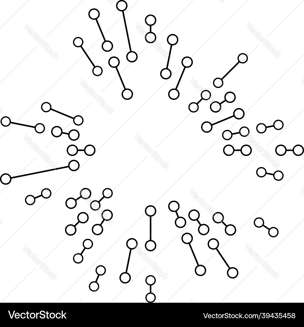 Radial radiating lines with nodes nodal points Vector Image