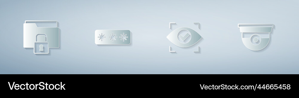 Set folder and lock password protection eye scan Set folder and lock password protection eye scan Vector Image